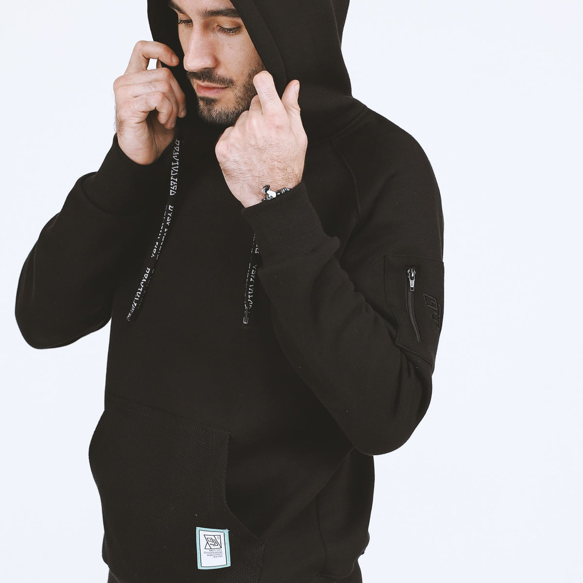 Hybrid Zipped Hoodie - Luxury Black