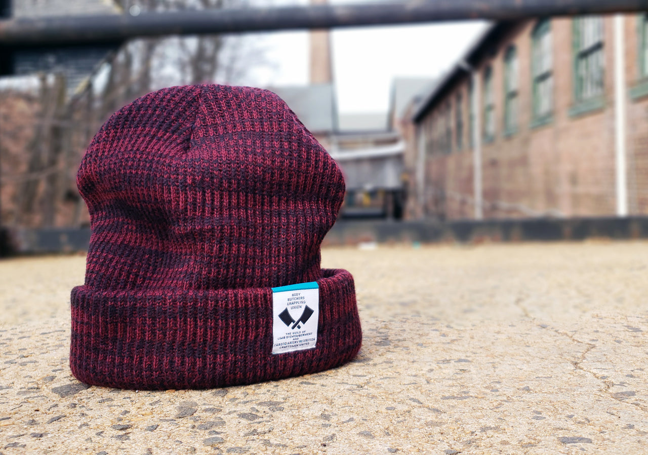 BODY BUTCHERS Burgundy Marl Beanie