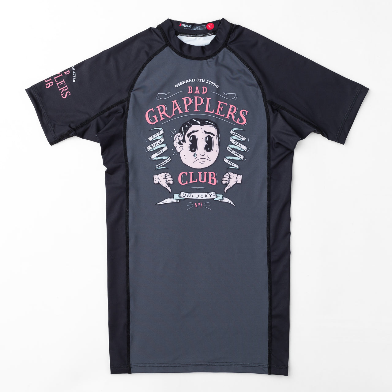 BAD GRAPPLERS CLUB Short Sleeve Rash Guard (Black)