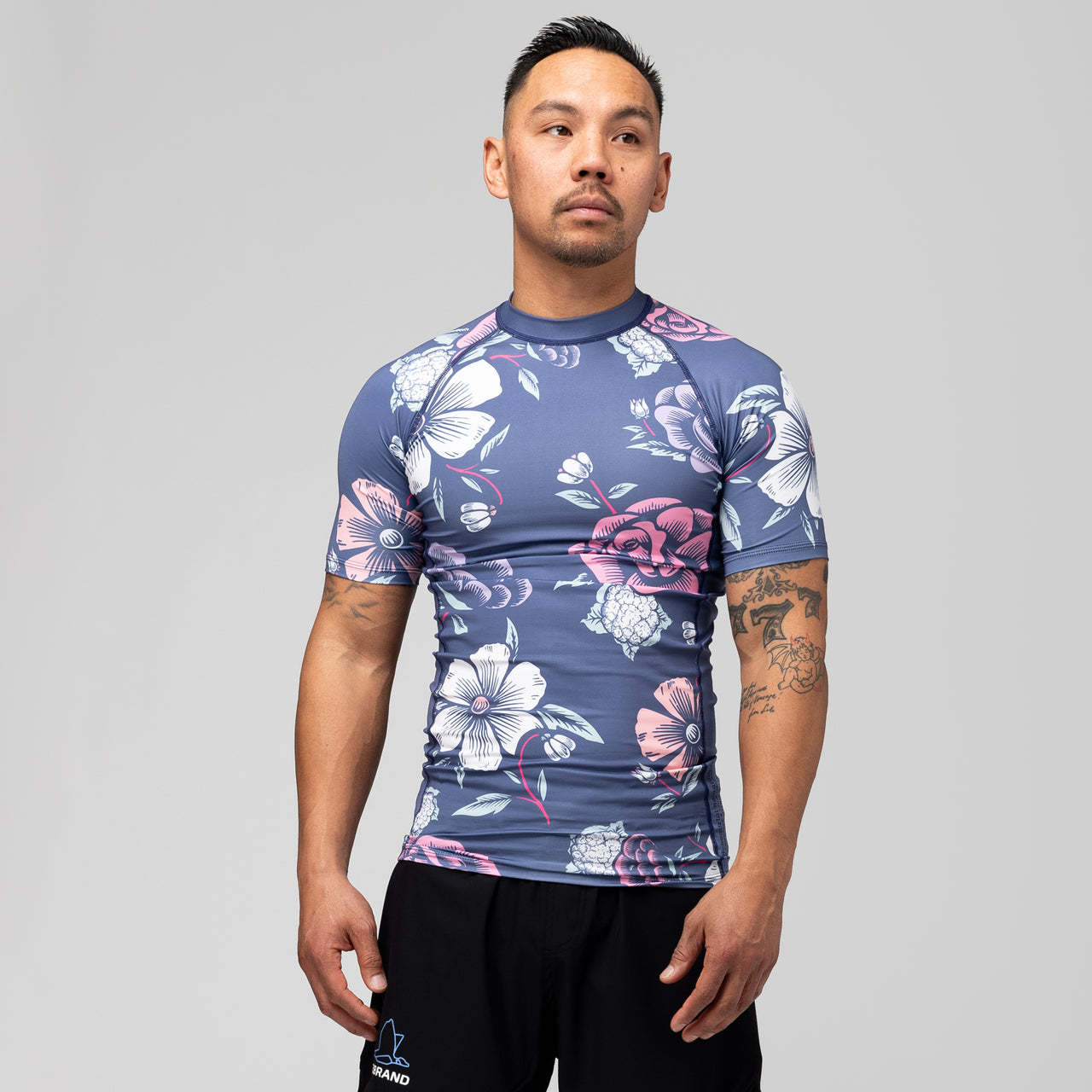 CAULI FLORAL Men's Rash Guard - Short Sleeve