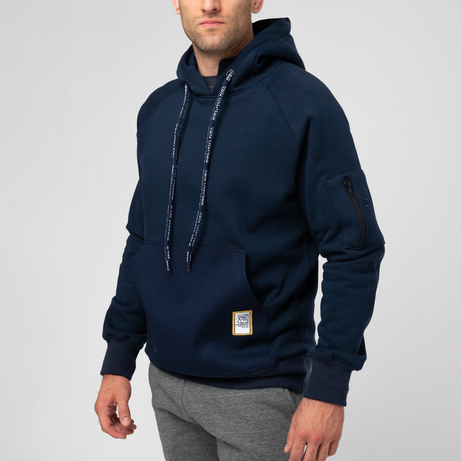 スウェットフーディ JAPAN R+ Dual Hoody メンズ HYBRID Hoodie (Pearl Weave Integrated) - Navy