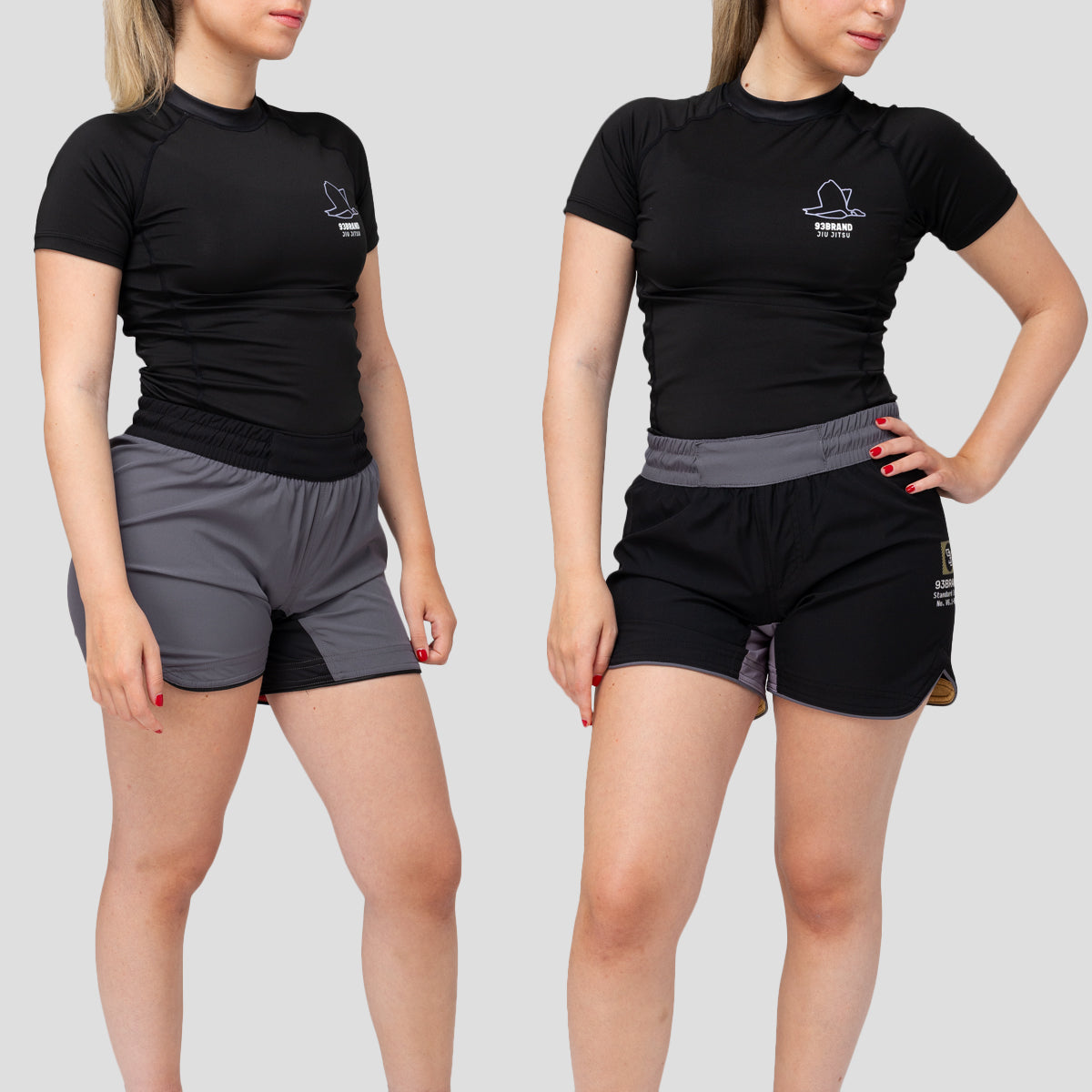 Standard Issue Grappling Shorts Women's 2PACK - Black/Yellow & Grey/Red