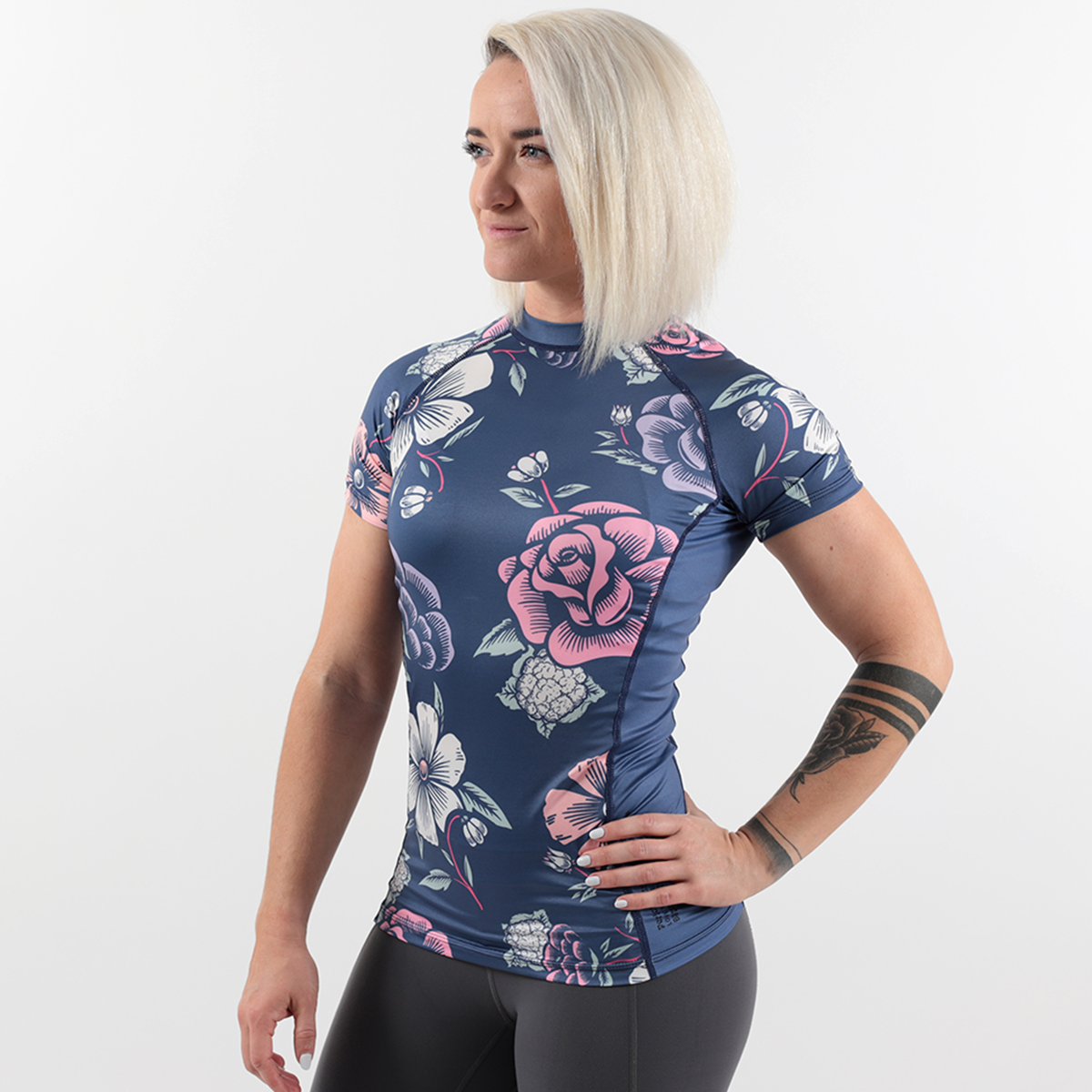 CAULI FLORAL Women's Rash Guard - Short Sleeve