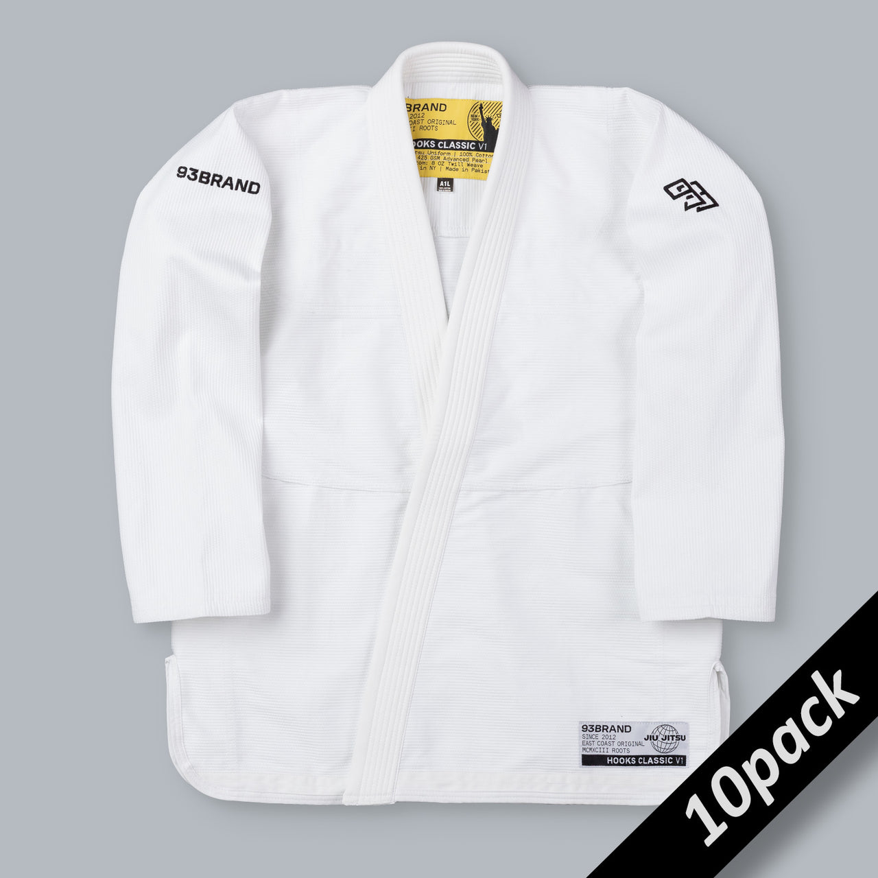 Hooks Classic BJJ Gi - White (Heat Press 10pack)