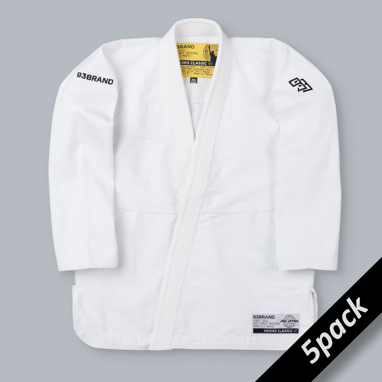 Hooks Classic BJJ Gi - White (Heat Press 5pack)