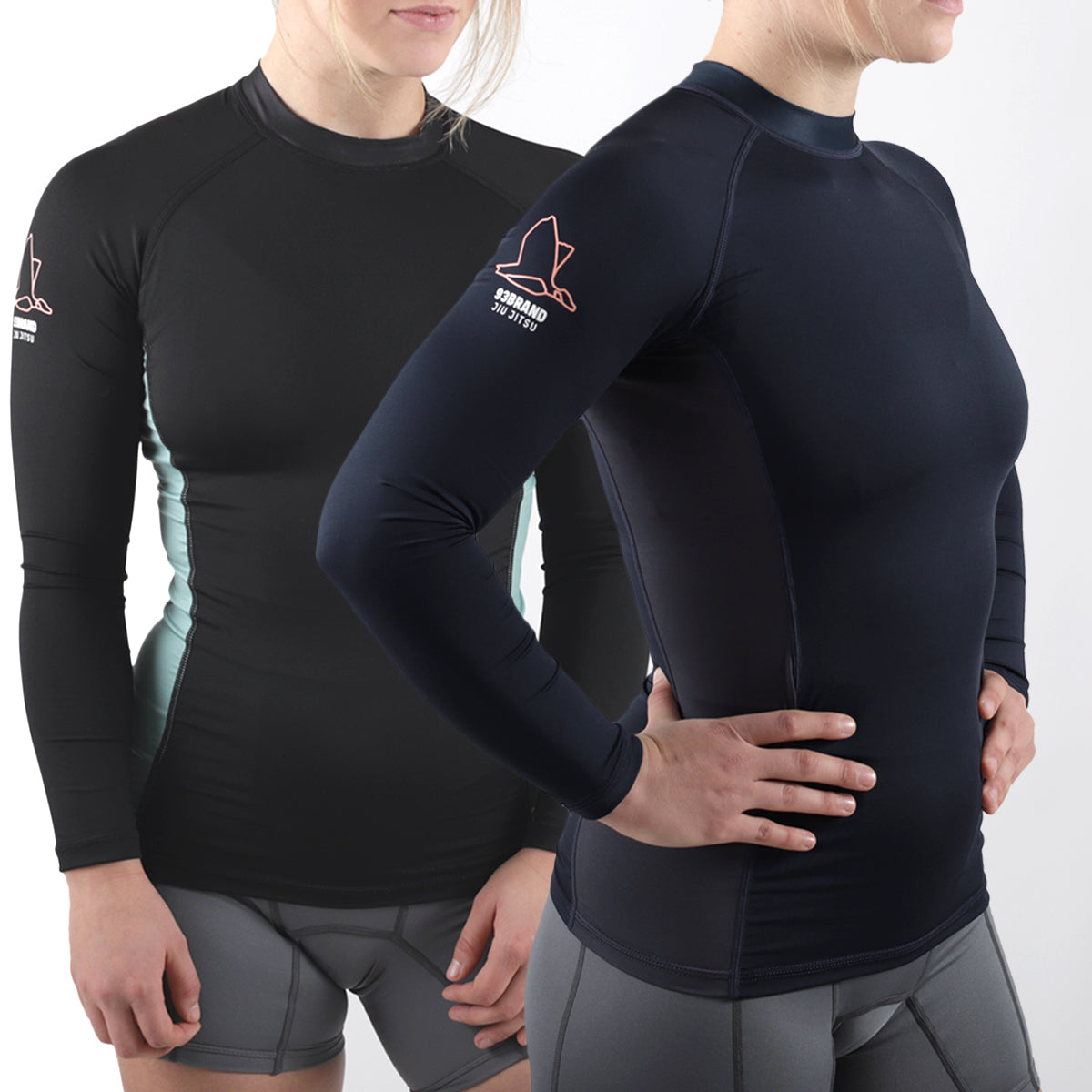 Standard Issue Women's L/S Rash Guard 2-PACK (Vintage Blue, Deep Green)