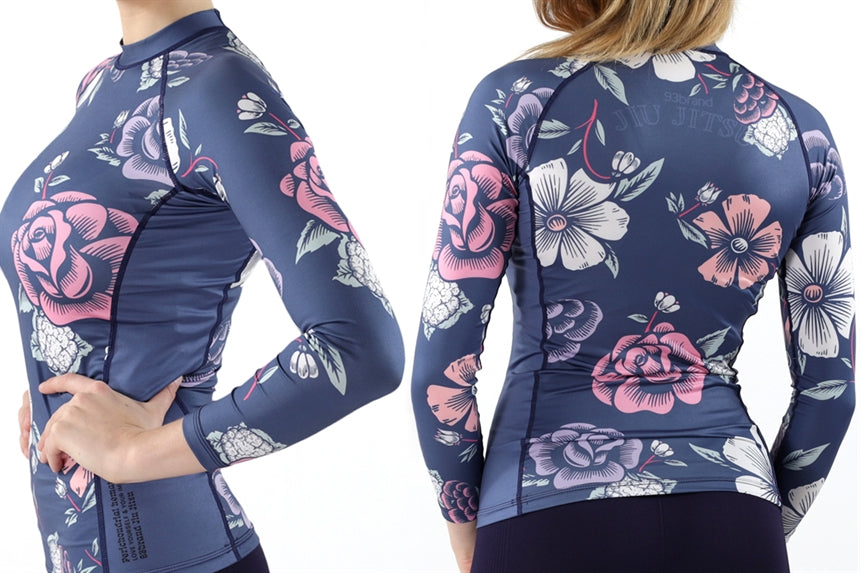 CAULI FLORAL Women's Rash Guard - Long Sleeve