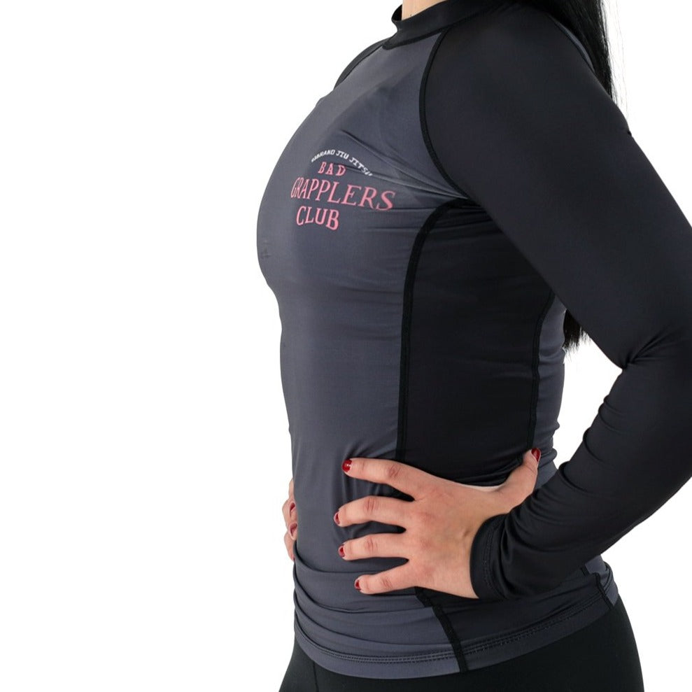 BAD GRAPPLERS CLUB Women's Rash Guard - Long Sleeve (Black)