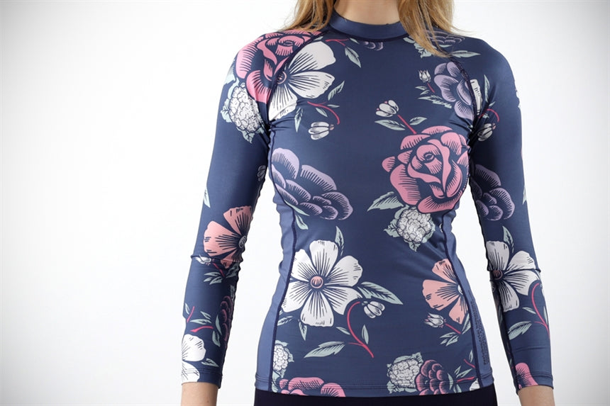 CAULI FLORAL Women's Rash Guard - Long Sleeve