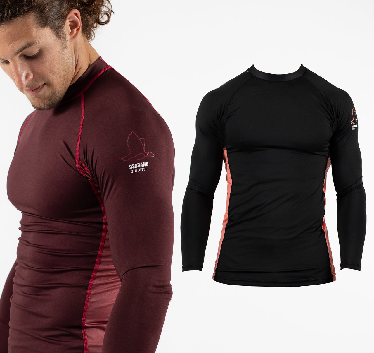 2020 Standard Issue L/S Rash Guards 2-PACK (Burgundy, Black)