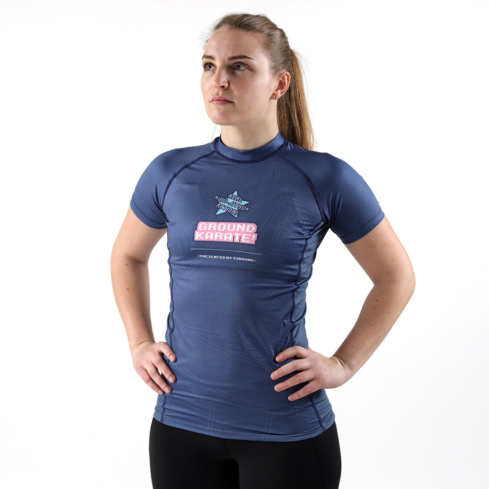 GROUND KARATE Women's Short Sleeve Rash Guard